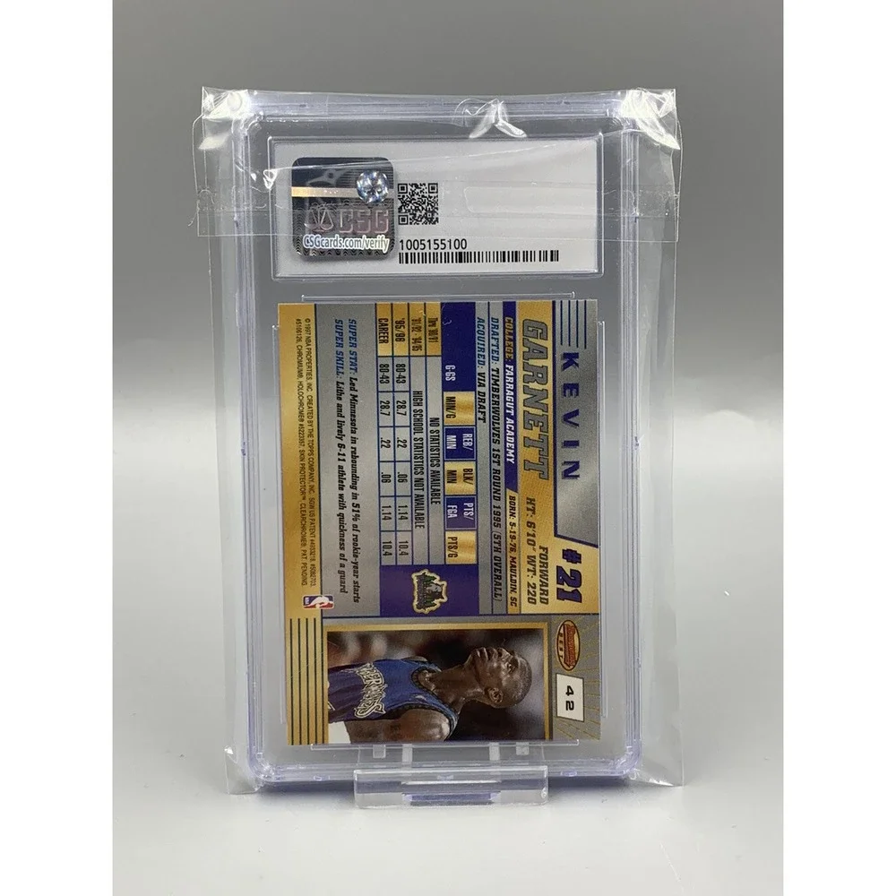 1996/97‎ Bowman's Best Kevin Garnett #42 CSG Graded 9 Green Label Timberwolves